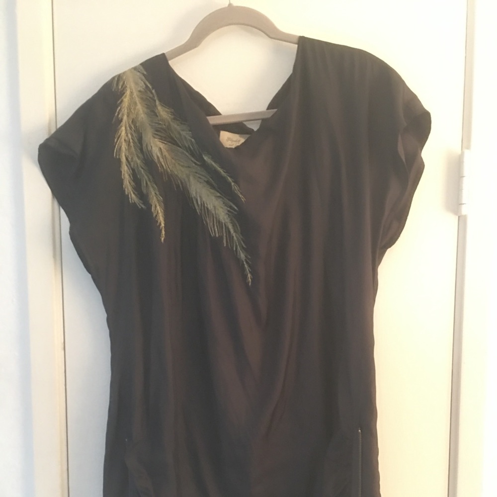 Elizabeth & James silk tunic with stitching